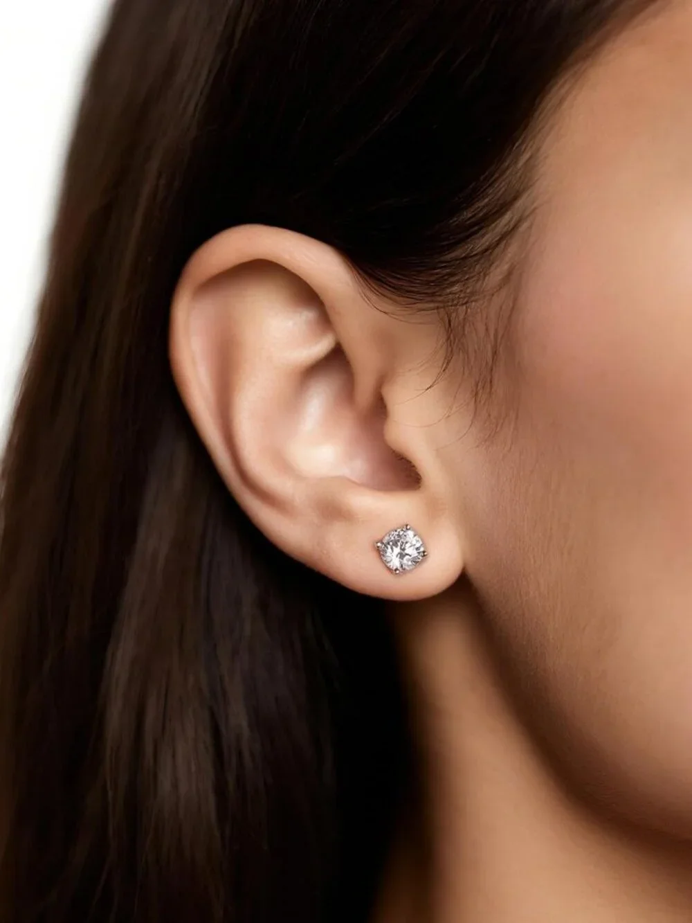 Elegant Moissanite Stud Earrings in 925 Sterling Silver for Women & Men